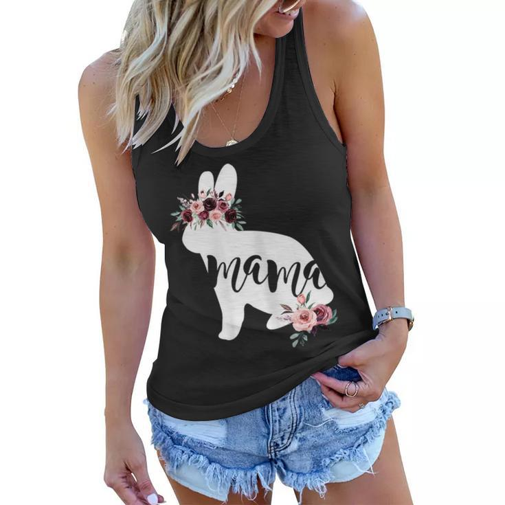 Womens Mothers Day Easter Gift For Mom Mama Bunny Flower Crown  Women Flowy Tank