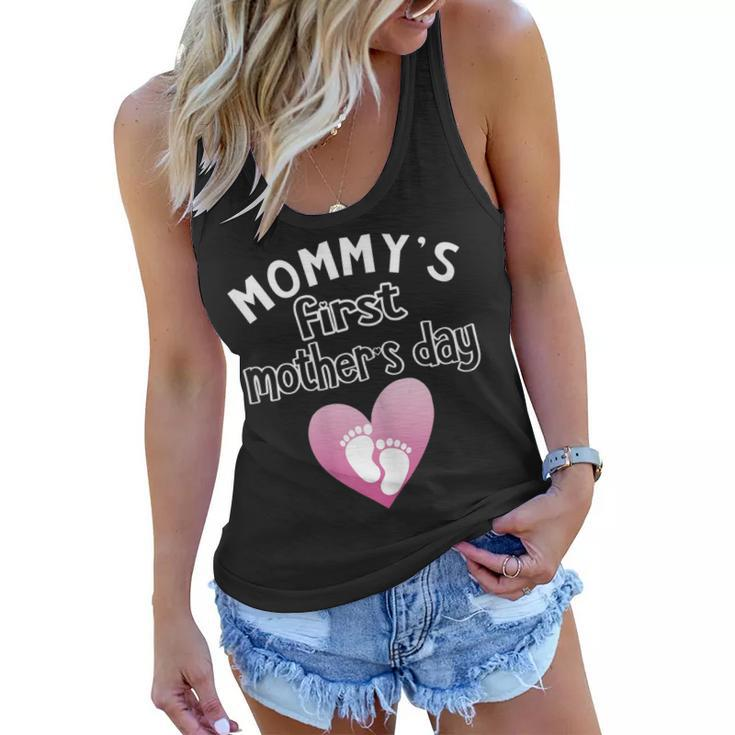 Womens My First Mothers Day 2019 Gift  For New Moms Shirts Women Flowy Tank