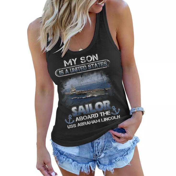 Womens My Son Is A Sailor Aboard The Uss Abraham Lincoln Sailor  Women Flowy Tank