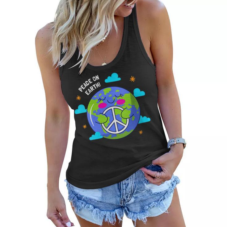 Womens Peace On Earth Day Everyday Hippie Planet Save Environment  Women Flowy Tank