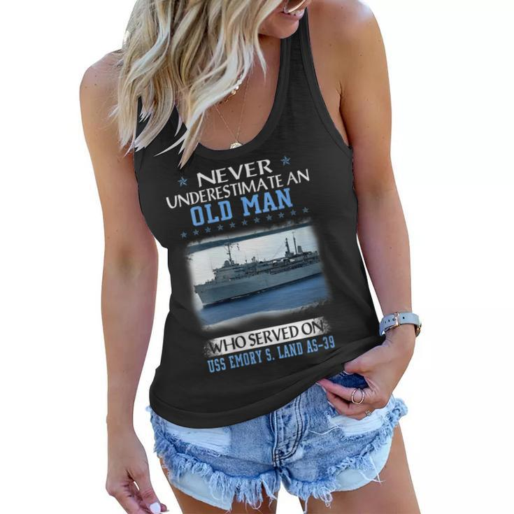Womens Uss Emory S Land As-39 Veterans Day Father Day Gift  Women Flowy Tank