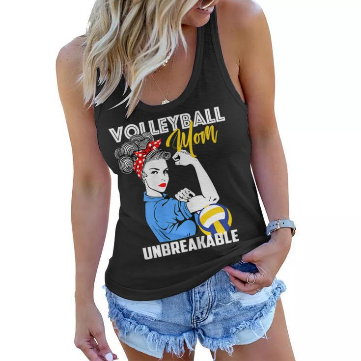 Womens Volleyball Mom Unbreakable  Funny Mothers Day Gift Women Flowy Tank