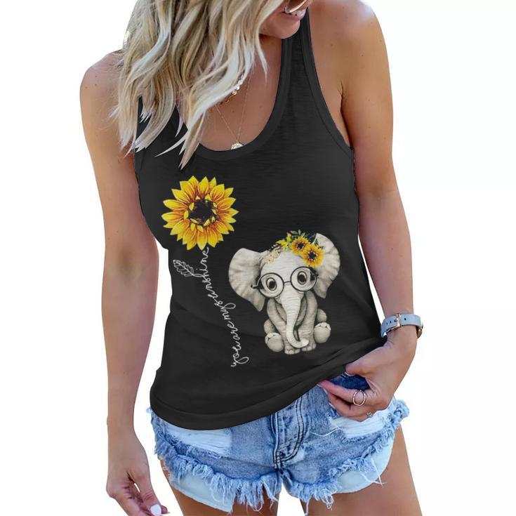 You Are My Sunshine Hippie Sunflower Elephant Gift Friend Women Flowy Tank