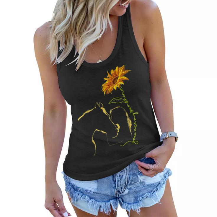 You Are My Sunshine Horse Sunflower Funny Horses Lover  Women Flowy Tank