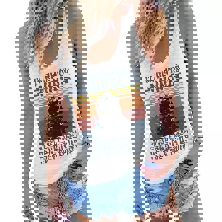 Black Cat Im A Grumpy Old Nurse My Level Of Sarcasm Nursing Women Flowy Tank