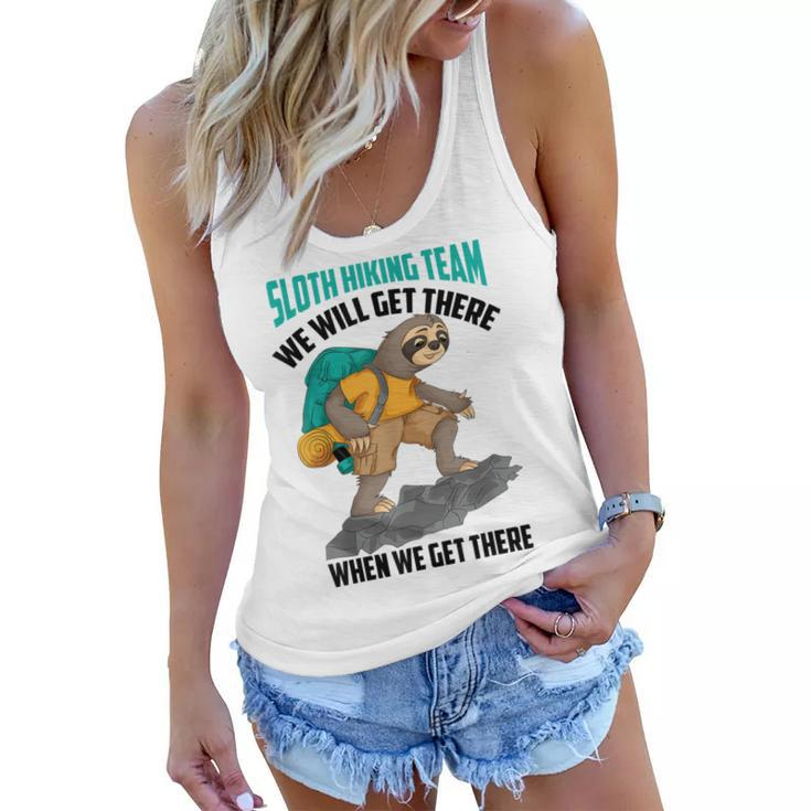 Cool Sloth Hiking Team | Funny Lazy Backpacking Squad Gift Women Flowy Tank