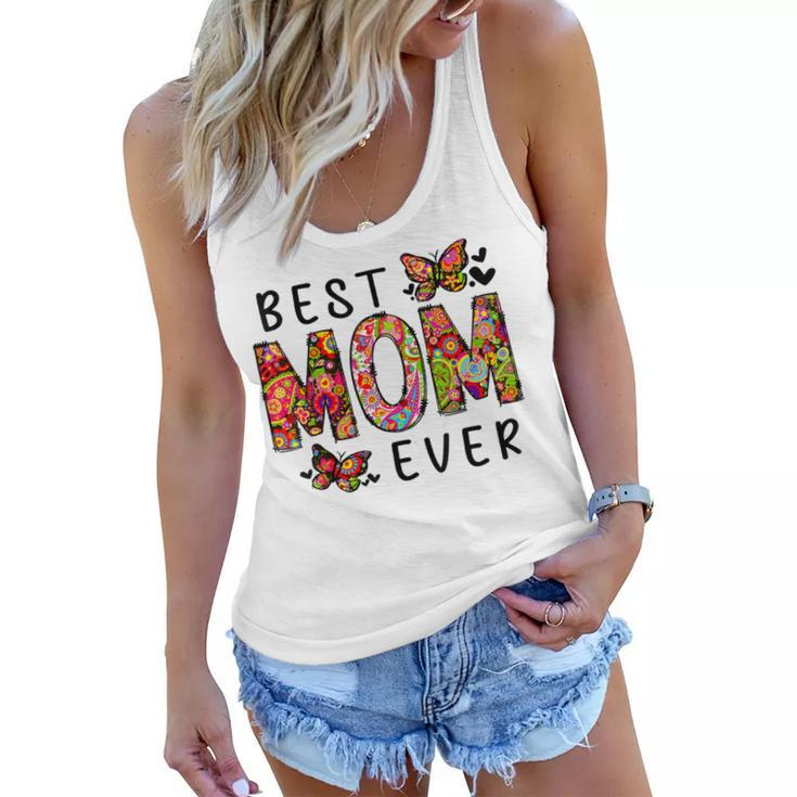 Floral Mothers Day Best Mom Ever  From Daughter Son Kid  Women Flowy Tank