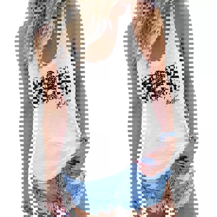 Funny Mom Life Cow Messy Bun Hair Bandana Glasses Mommy Girl  Women Flowy Tank