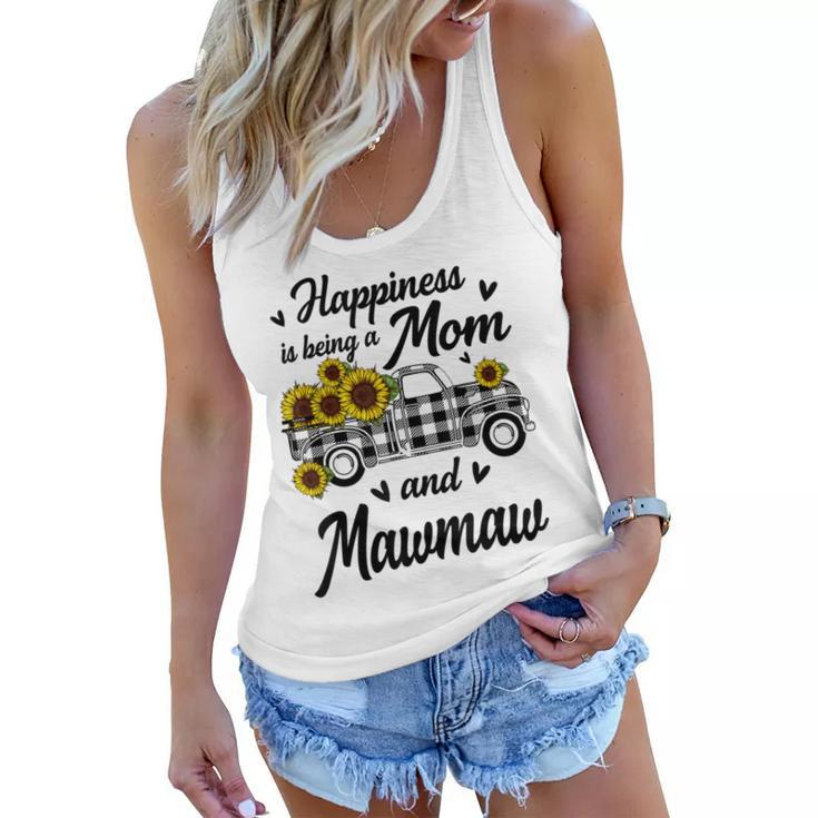 Happiness Is Being A Mom And Mawmaw Sunflower Gift  Gift For Women Women Flowy Tank