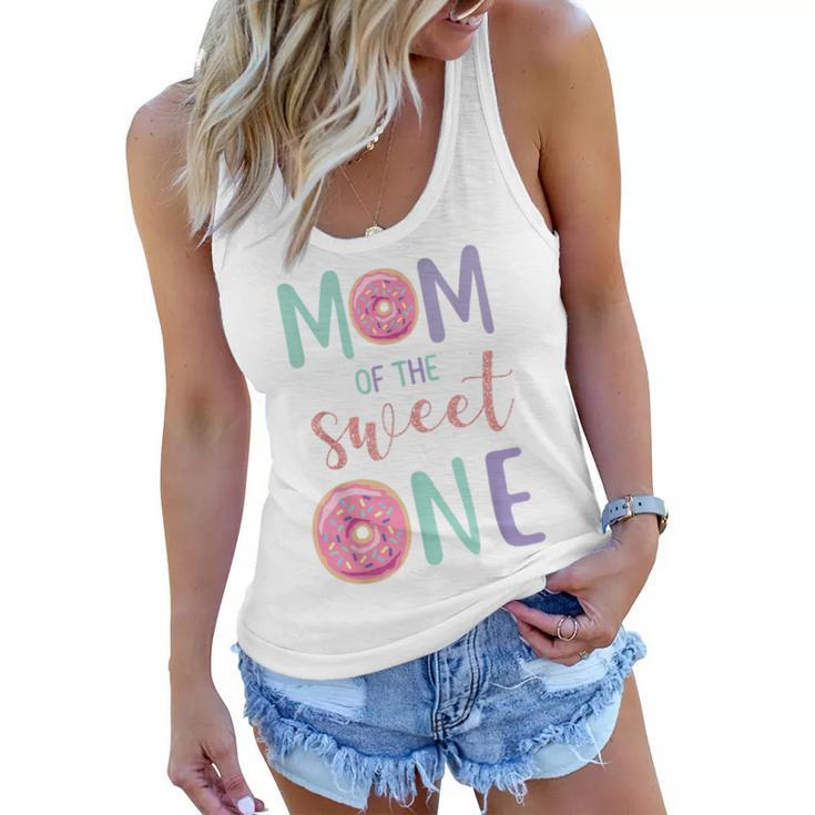 Mom Of The Sweet One Donut Themed First Birthday Party  Women Flowy Tank