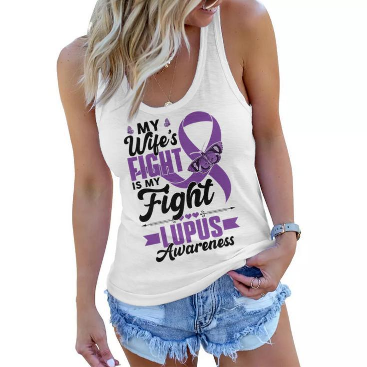 My Wifes Fight Is My Fight Lupus Awareness Month Husband   Women Flowy Tank