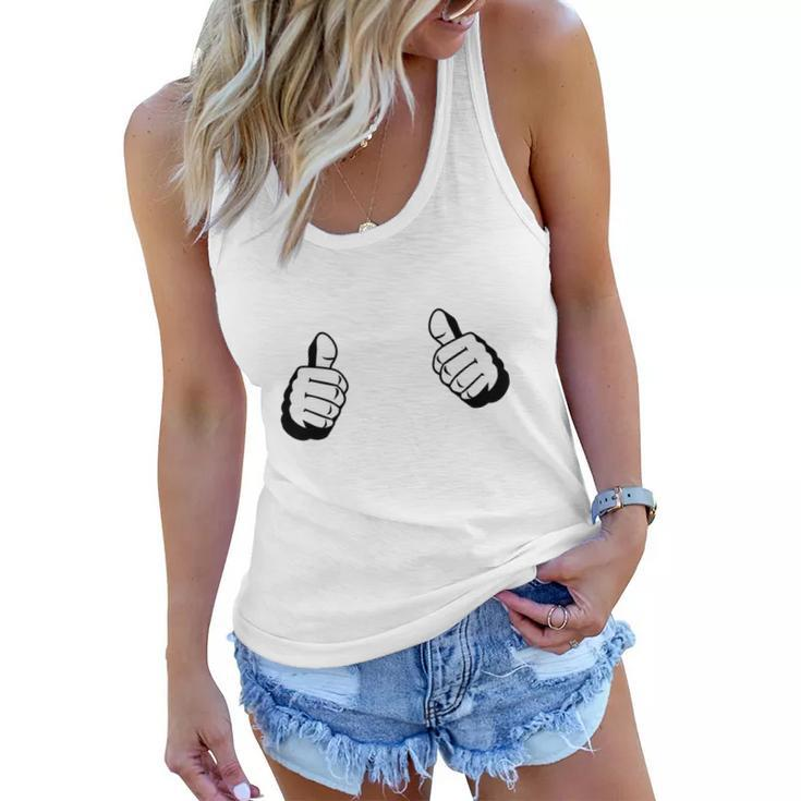 Two Thumbs Up This Guy Or Girl Custom Graphic T Women Flowy Tank