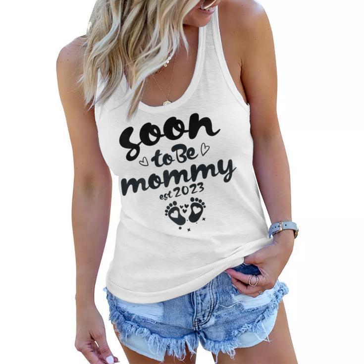 Womens Soon To Be Mommy  First Time Mom New Mom Pregnancy  Women Flowy Tank