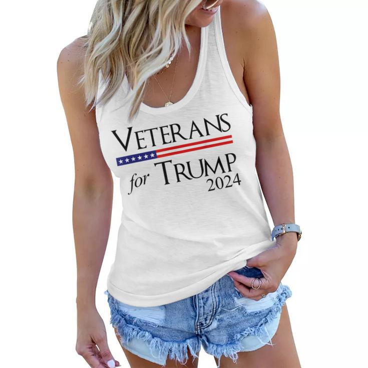 Womens Trump 2024 Veterans For Trump 2024  Women Flowy Tank