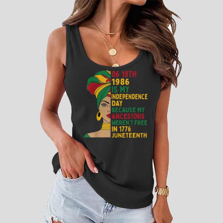 1986 Junenth Is My Independence Day Black African Womens Women Flowy Tank