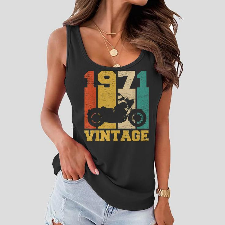 50 Years Old Gifts Vintage 1971 Motorcycle 50Th Birthday Women Flowy Tank