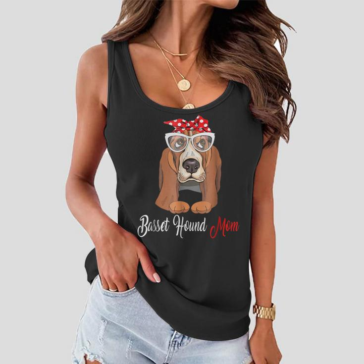 Basset Hound Mom Tshirt Birthday Gift Mothers Day Outfit Women Flowy Tank