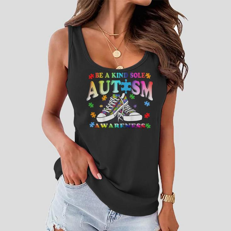 Be A Kind Sole Autism Awareness Puzzle Shoes Be Kind Gifts Women Flowy Tank