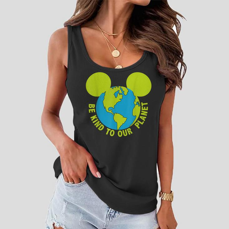Be Kind To Our Planet Earth Day Lovers Women Flowy Tank