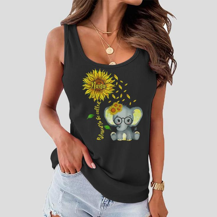 Blessed To Be Called Nana Sunflower Elephant Mothers Day Women Flowy Tank