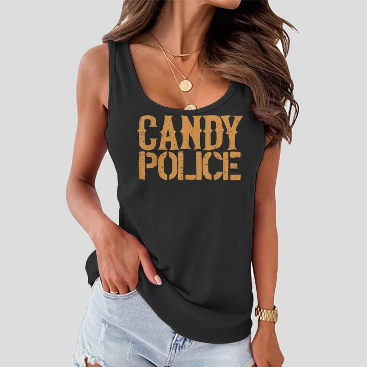 Candy Police Funny Halloween Costume Parents Mom Dad Women Flowy Tank