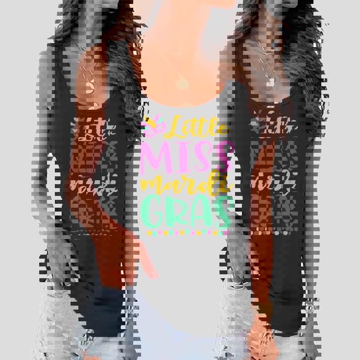 Cute Little Miss Mardi Gras 2023 Beads Womens Girls Kids Women Flowy Tank