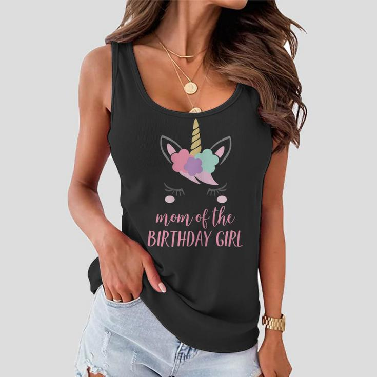 Cute Unicorn Mom Shirt Mom Of The Birthday Girl V2 Women Flowy Tank