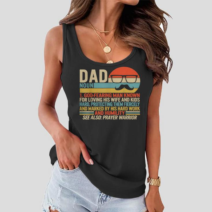 Dad Moustache Fathers Day Christian Prayer Father In Law Women Flowy Tank