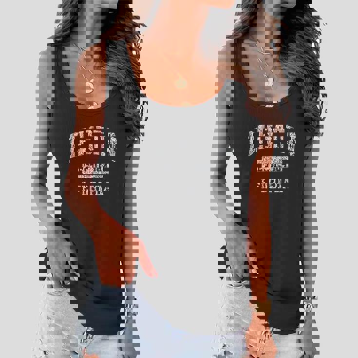 Destin Florida Fl Vintage Established Sports Design Women Flowy Tank