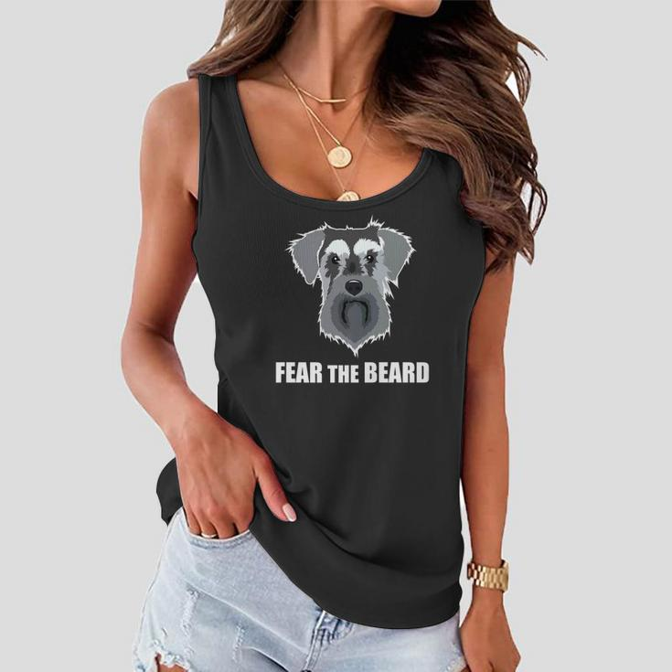 Dog Meme Fear The Beard Mini Schnauzer Dog Women Flowy Tank
