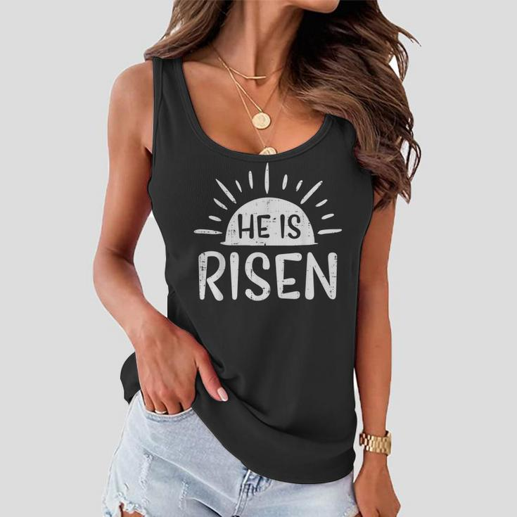 Easter Christian He Is Risen Sun Resurrection Men Women Kids Women Flowy Tank
