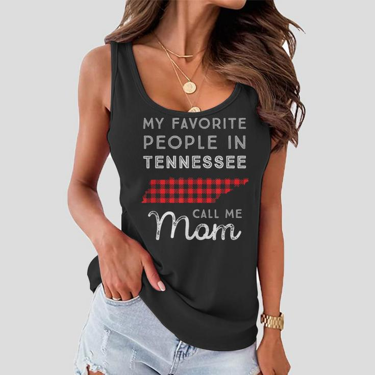 Family Matching Mom Mother Gift Red Buffalo Plaid Tennessee Women Flowy Tank