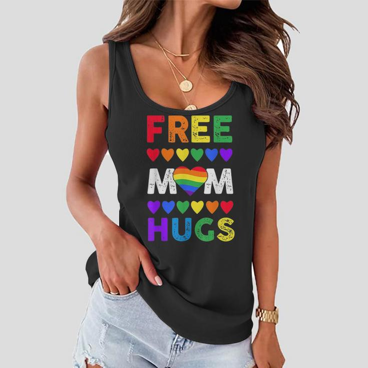 Free Mom HugsRainbow Heart Lgbt Pride Month Women Flowy Tank