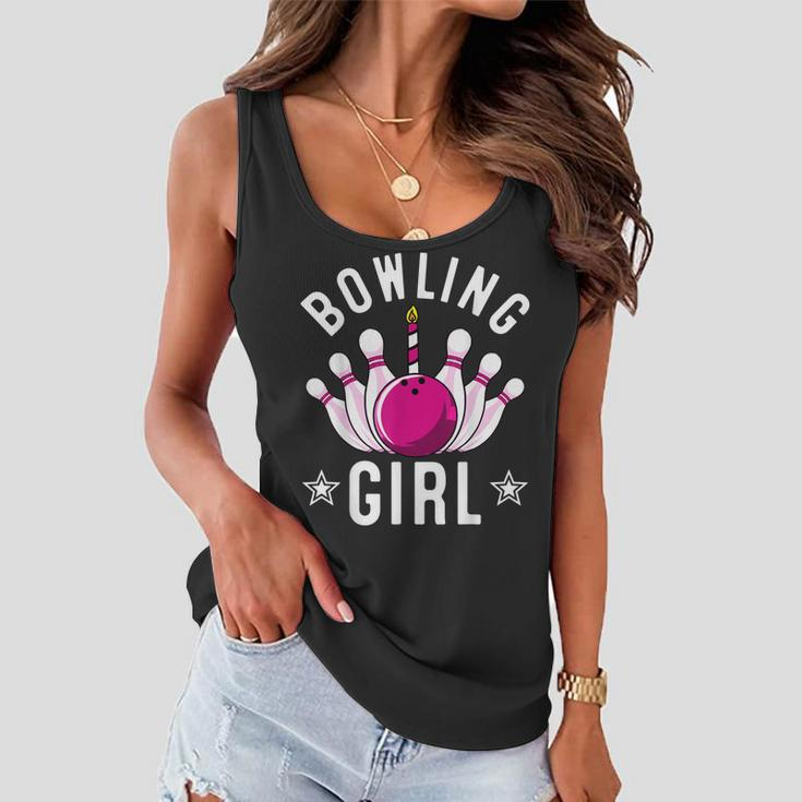 Funny Bowling Gift For Kids Cool Bowler Girls Birthday Party Women Flowy Tank