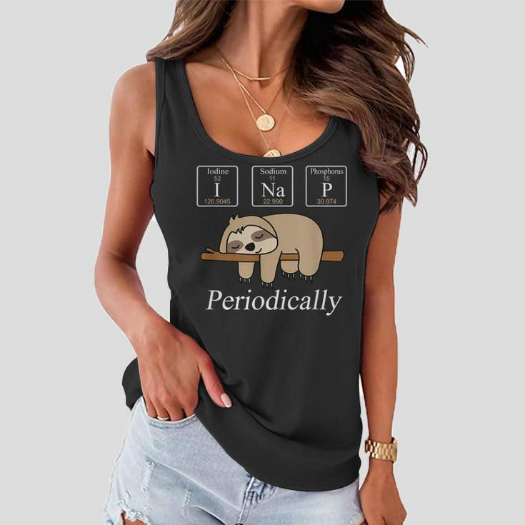 Funny Chemistry Nerdy Lazy Sloth I Nap Periodically Women Flowy Tank