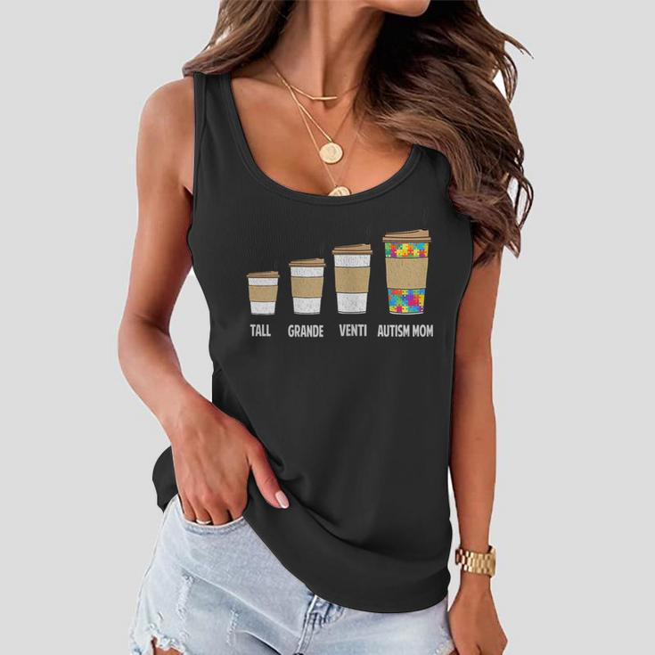 Funny Coffee Autism Mom For Autism Awareness Gift For Womens Women Flowy Tank