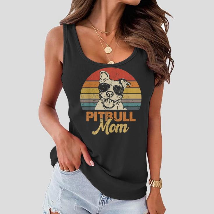 Funny Dog Pitbull Mom Pittie Mom Mothers Day  Women Flowy Tank