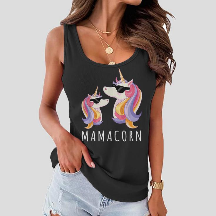 Funny Mamacorn Gift Mama Unicorn Mom And Baby Christmas Women Flowy Tank