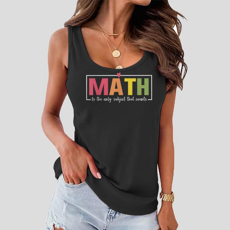 Funny Math Instructor Teacher Elementary School Math Pun Women Flowy Tank