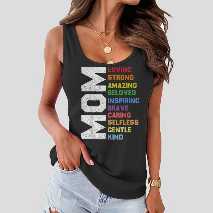 Funny Mothers Day Mom Loving Strong Amazing Mothers Day Women Flowy Tank
