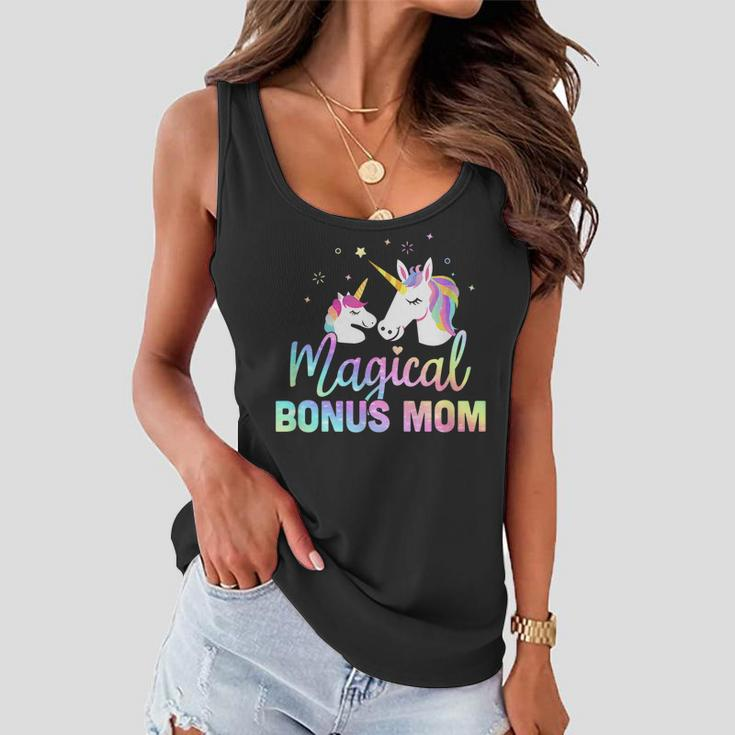 Funny Stepmom Gift Magical Bonus Mom Unicorn Women Flowy Tank