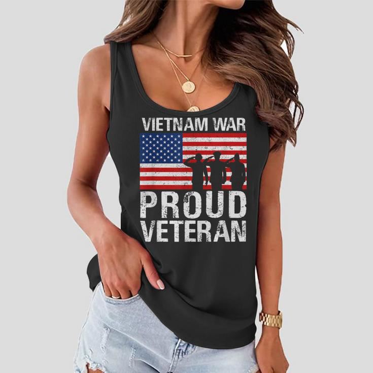 Gift For Military Men Women Proud Vietnam War Veteran Women Flowy Tank