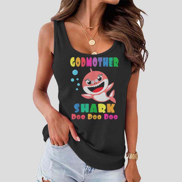 Godmother Shark Funny Mothers Day Gift For Womens Mom Women Flowy Tank