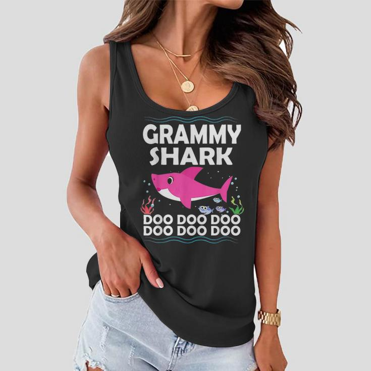 Grammy Shark Doo Doo Funny Gift Idea For Mother & Wife Women Flowy Tank