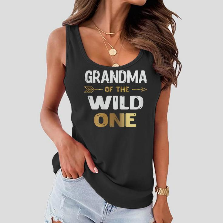 Grandma Of The Wild One Cute 1St Birthday First Thing Gift For Womens Women Flowy Tank