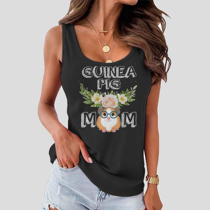 Guinea Pig Mom Floral Style Mothers Day Outfit Gift Women Flowy Tank