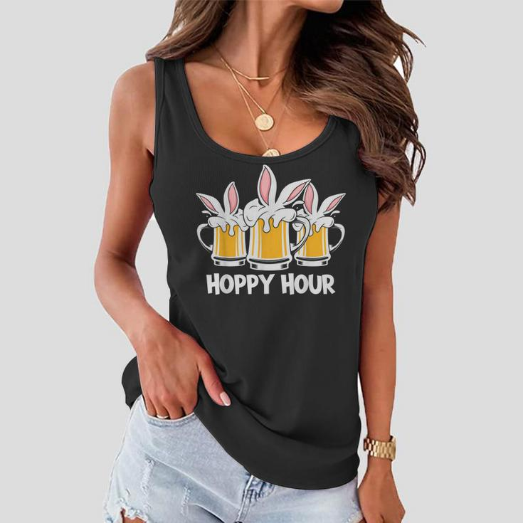 Hoppy Hour Funny Easter Beer Pints Bunny Ears Drinking Gift Women Flowy Tank