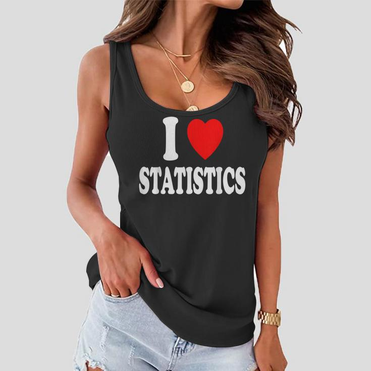 I Heart Love Statistics Mathematician Math Teacher Analyst Women Flowy Tank