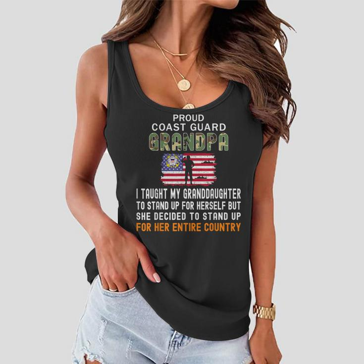 I Taught My Granddaughter To Stand Up-Coast Guard Grandpa Women Flowy Tank