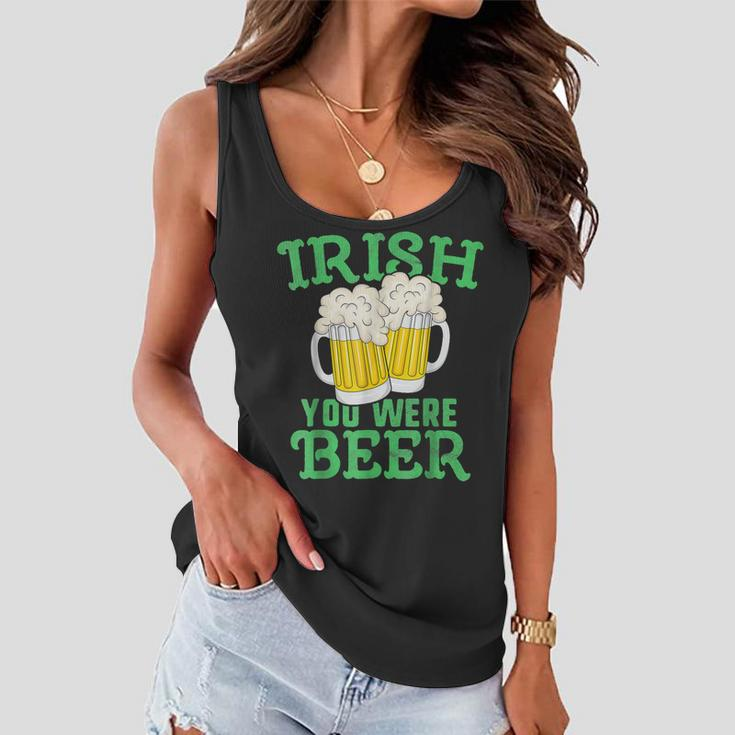 Irish You Were Beer Clover For Funny St Patricks Day 2023 Women Flowy Tank
